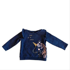 Carter's Girls Unicorn Sweatshirt "one Of A Kind" Size 24 Months Blue Cotton